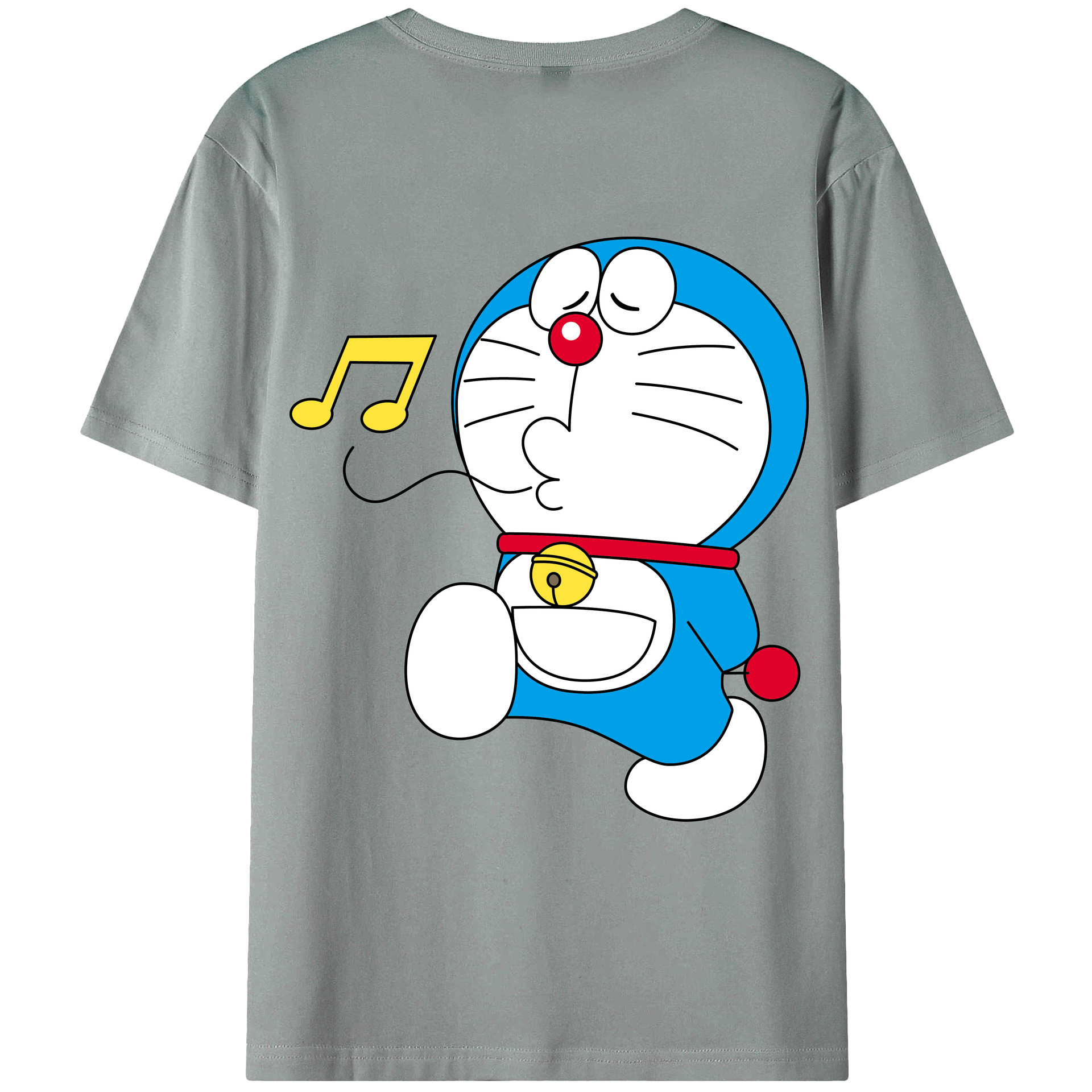 （画像用） ドラえもん Doraemon 綿100％ メンズ半袖Tシャツ（バックプリント） 通気性